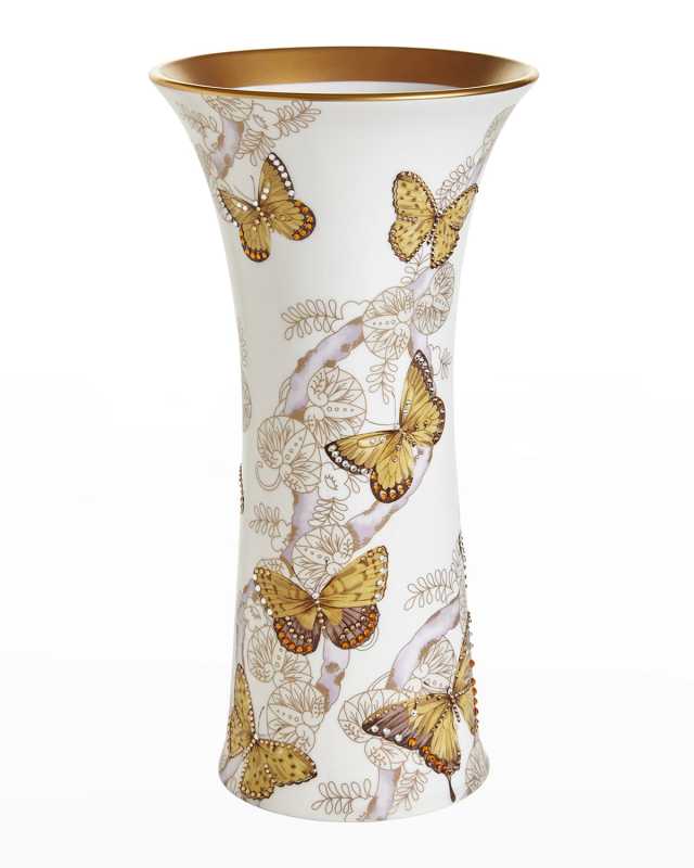 Butterfly Jeweled Vase